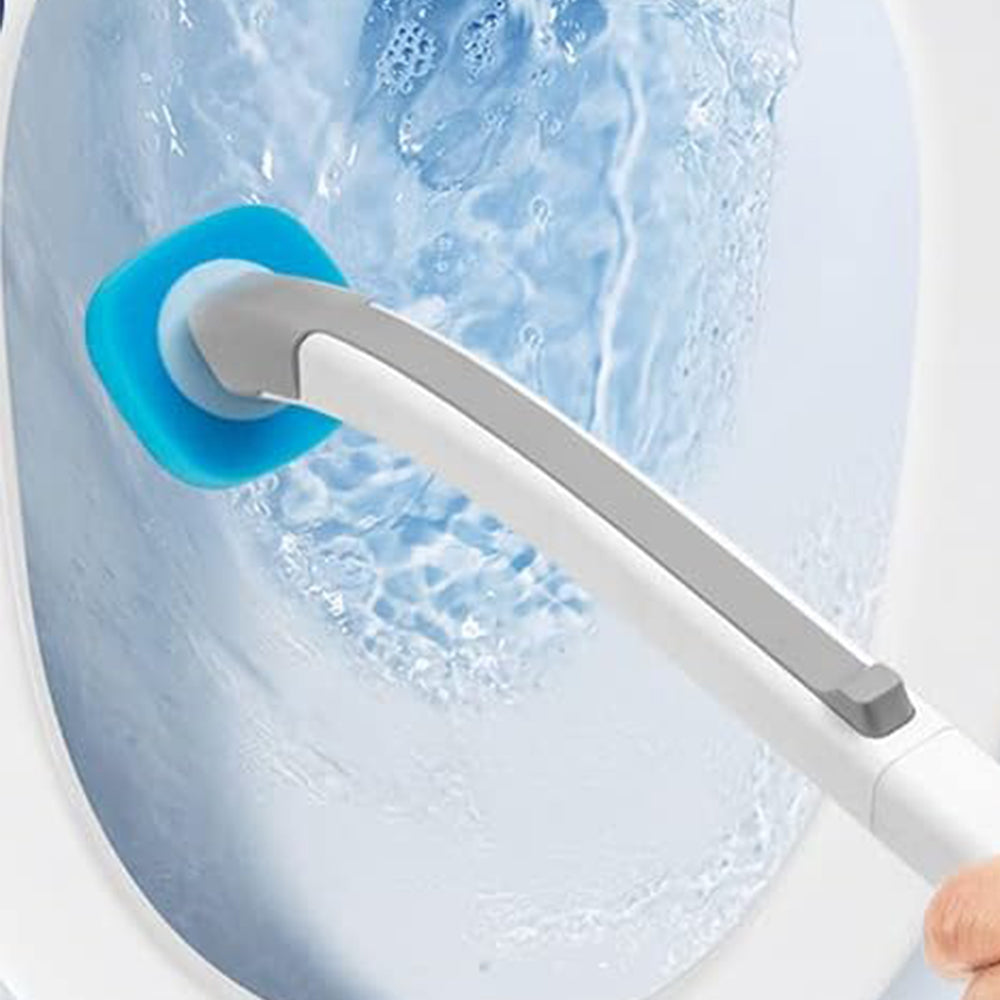 Wall-Mounted Toilet Brush Set with Storage Caddy and 8 Refill Heads