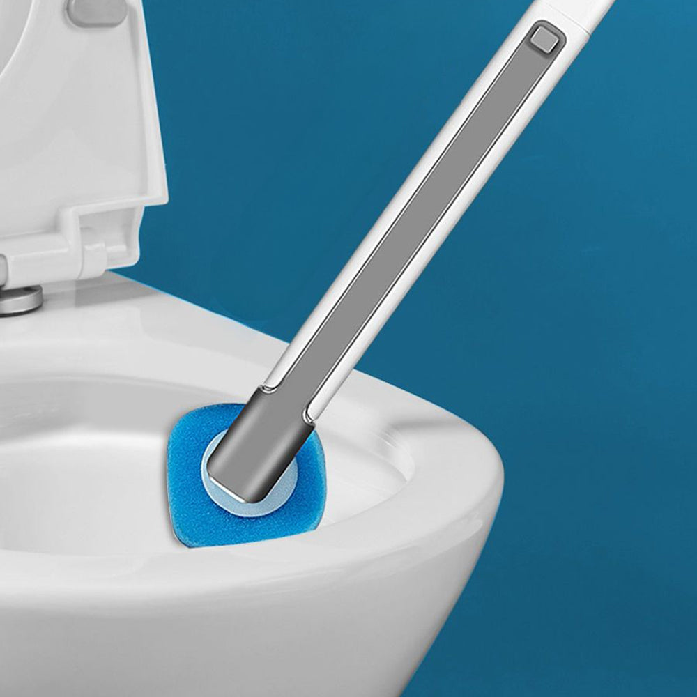 Wall-Mounted Toilet Brush Set with Storage Caddy and 8 Refill Heads