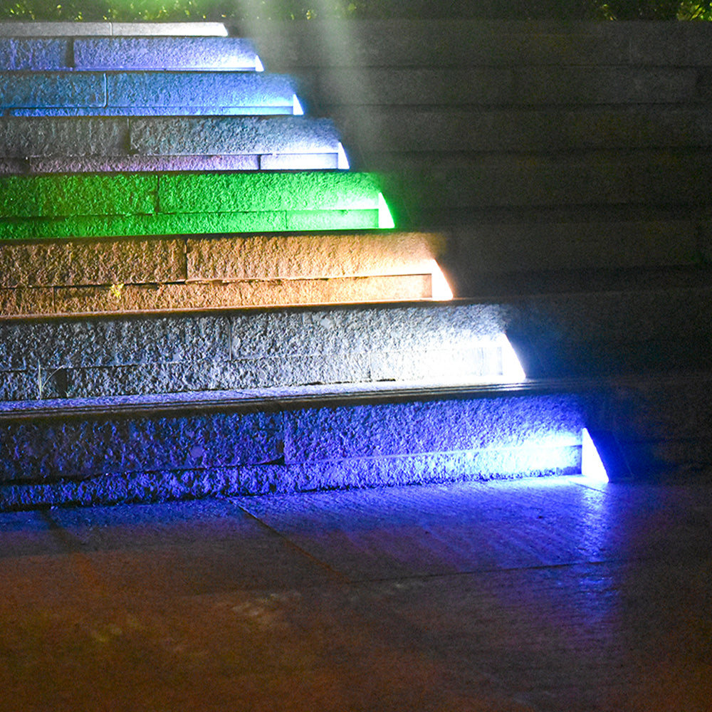 RGB Step Lights for Outdoor Decks and Stairs Solar-Powered