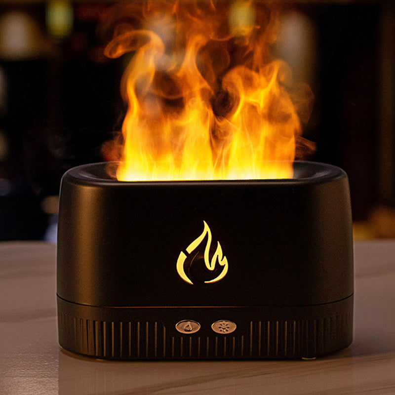 Cool Mist Quiet Humidifier with Flame Simulation Night Light-USB Plugged-in