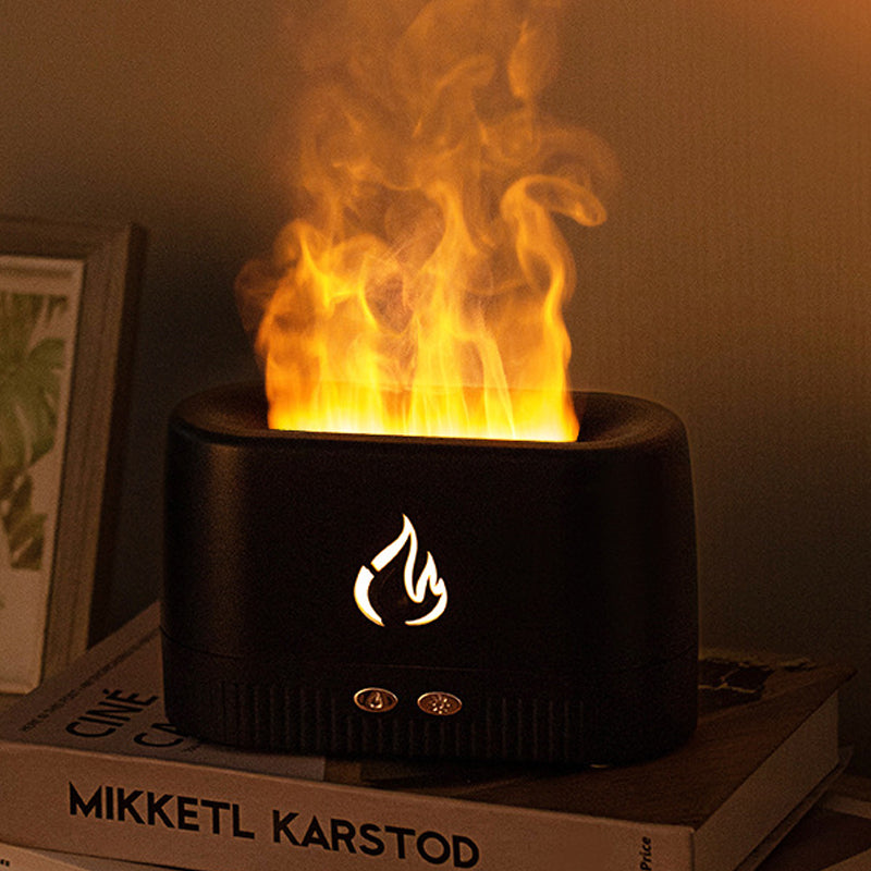 Cool Mist Quiet Humidifier with Flame Simulation Night Light-USB Plugged-in