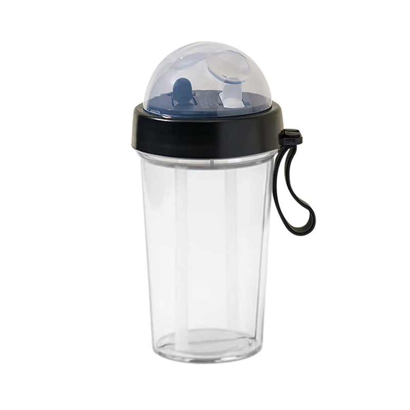 Dual Beverage Separate Straws Leak-Resistant Innovative Water Bottle