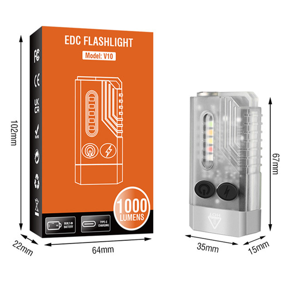 Super Bright EDC Keychain Flashlight USB -Rechargeable