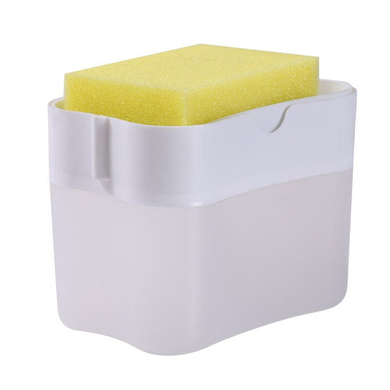 Soap Dispenser Instant Refill Dishwashing Soap Pump and Sponge Holder