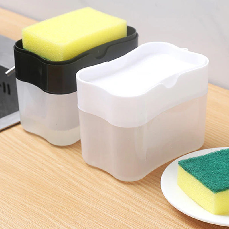 Soap Dispenser Instant Refill Dishwashing Soap Pump and Sponge Holder