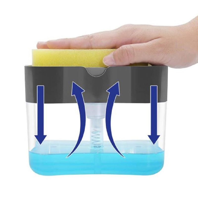 Soap Dispenser Instant Refill Dishwashing Soap Pump and Sponge Holder