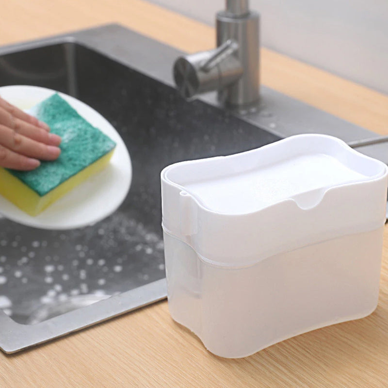 Soap Dispenser Instant Refill Dishwashing Soap Pump and Sponge Holder