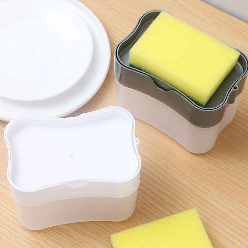 Soap Dispenser Instant Refill Dishwashing Soap Pump and Sponge Holder