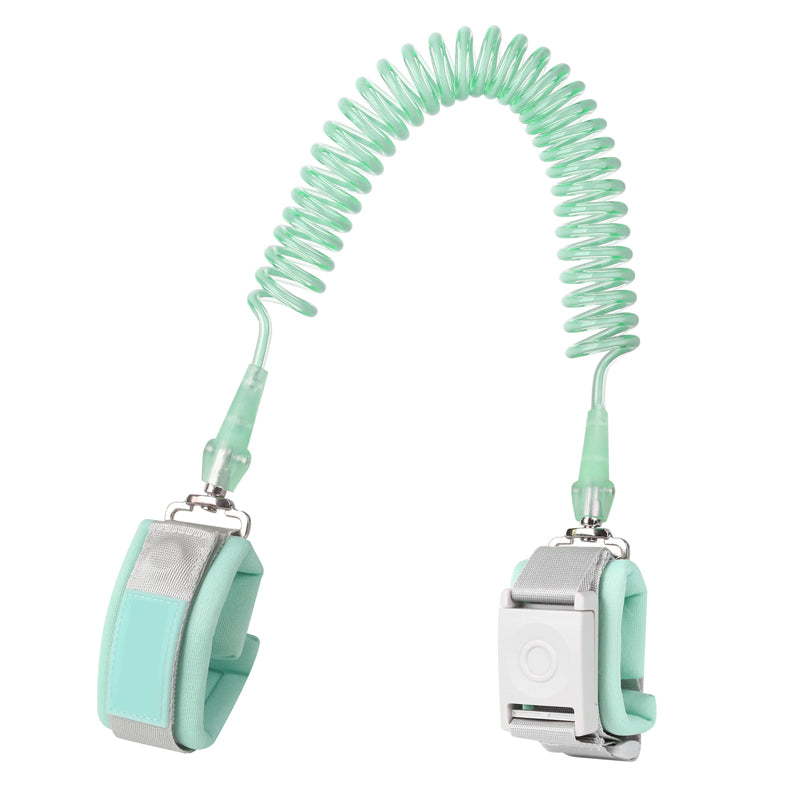 Anti-Lost Children and Parent Linking Wrist Band Coiled Walking Harness