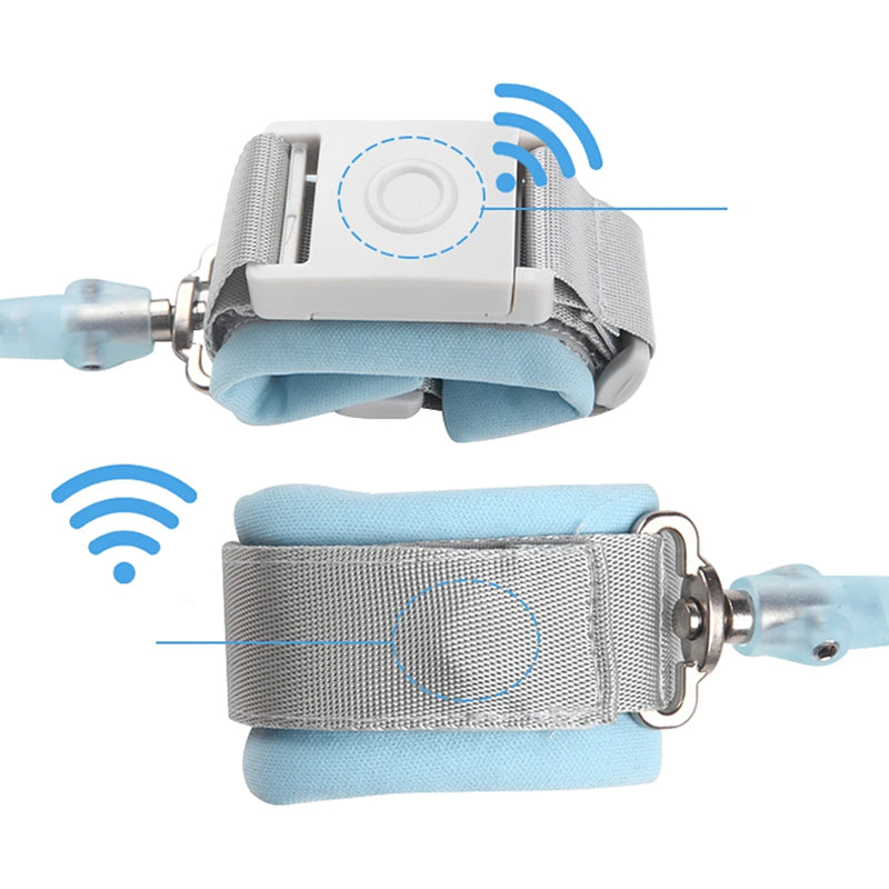Anti-Lost Children and Parent Linking Wrist Band Coiled Walking Harness