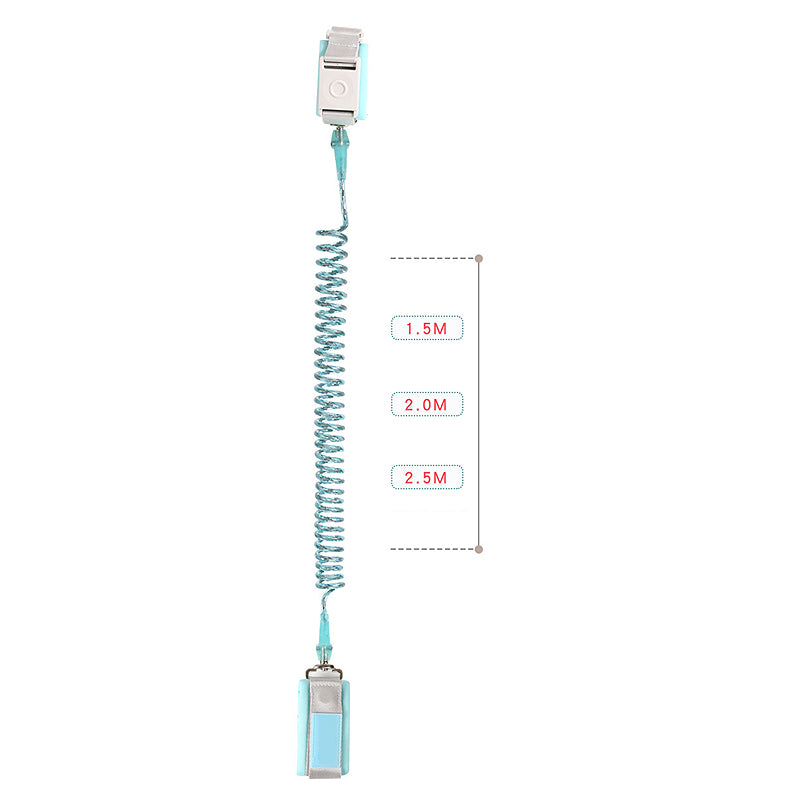 Anti-Lost Children and Parent Linking Wrist Band Coiled Walking Harness