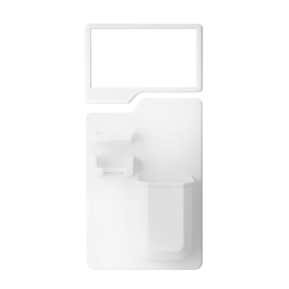 Silicone Toothbrush Holder Wall Mounted Bathroom with Acrylic Mirror