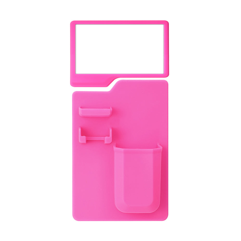 Silicone Toothbrush Holder Wall Mounted Bathroom with Acrylic Mirror