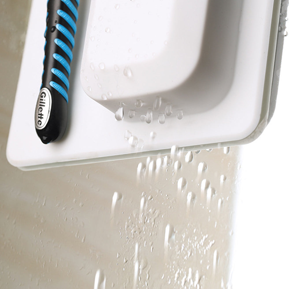 Silicone Toothbrush Holder Wall Mounted Bathroom with Acrylic Mirror