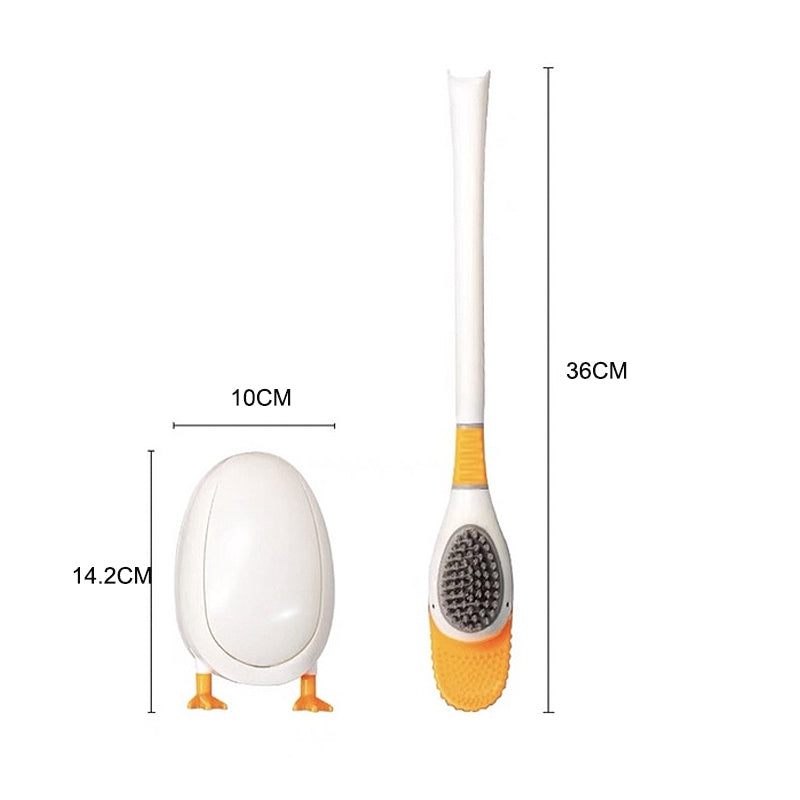 Wall Mounted Diving Duck Style Toilet Cleaning Brush with Base