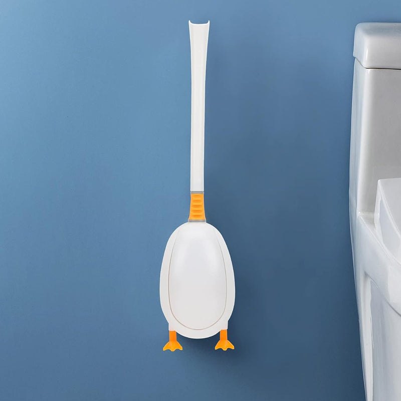 Wall Mounted Diving Duck Style Toilet Cleaning Brush with Base