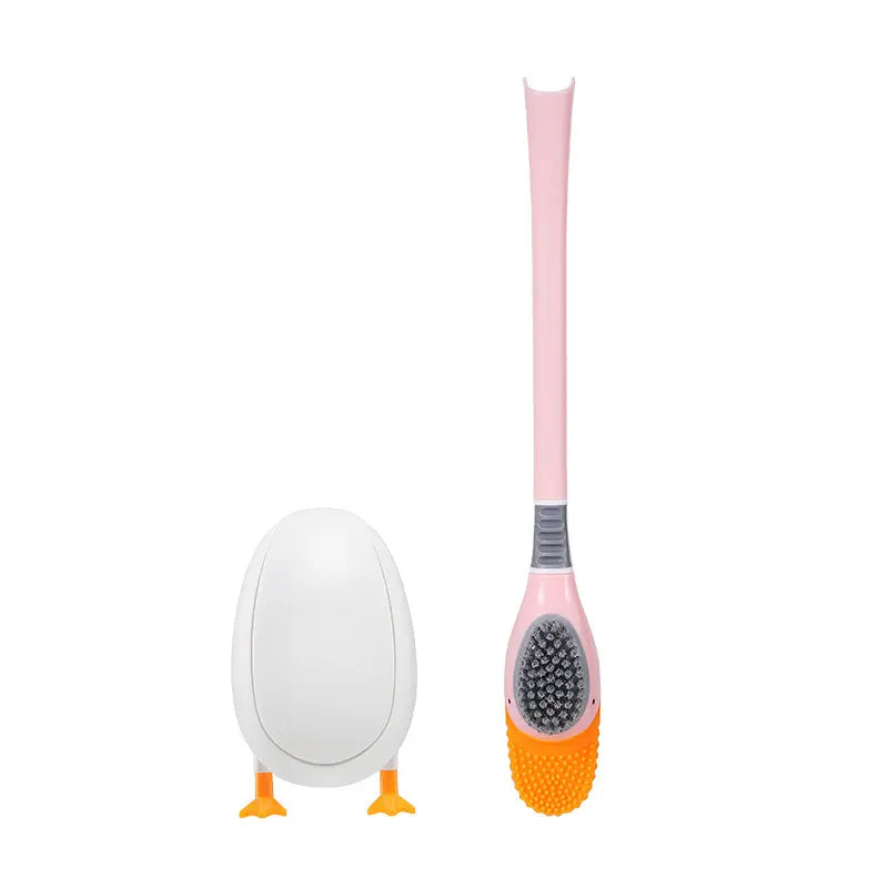 Wall Mounted Diving Duck Style Toilet Cleaning Brush with Base