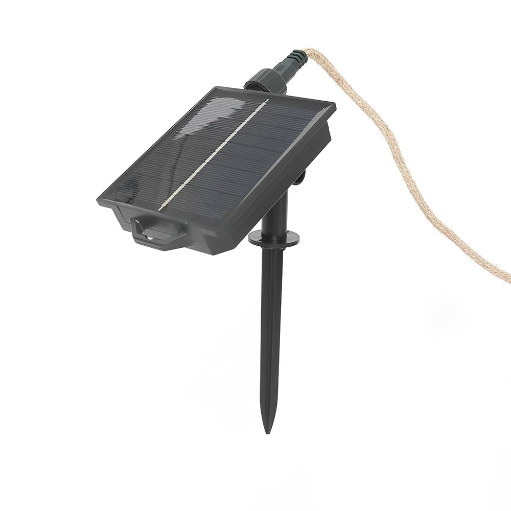 LUMIRO Solar Outdoor String Lights Vintage Rope Hemp Solar Patio Lights