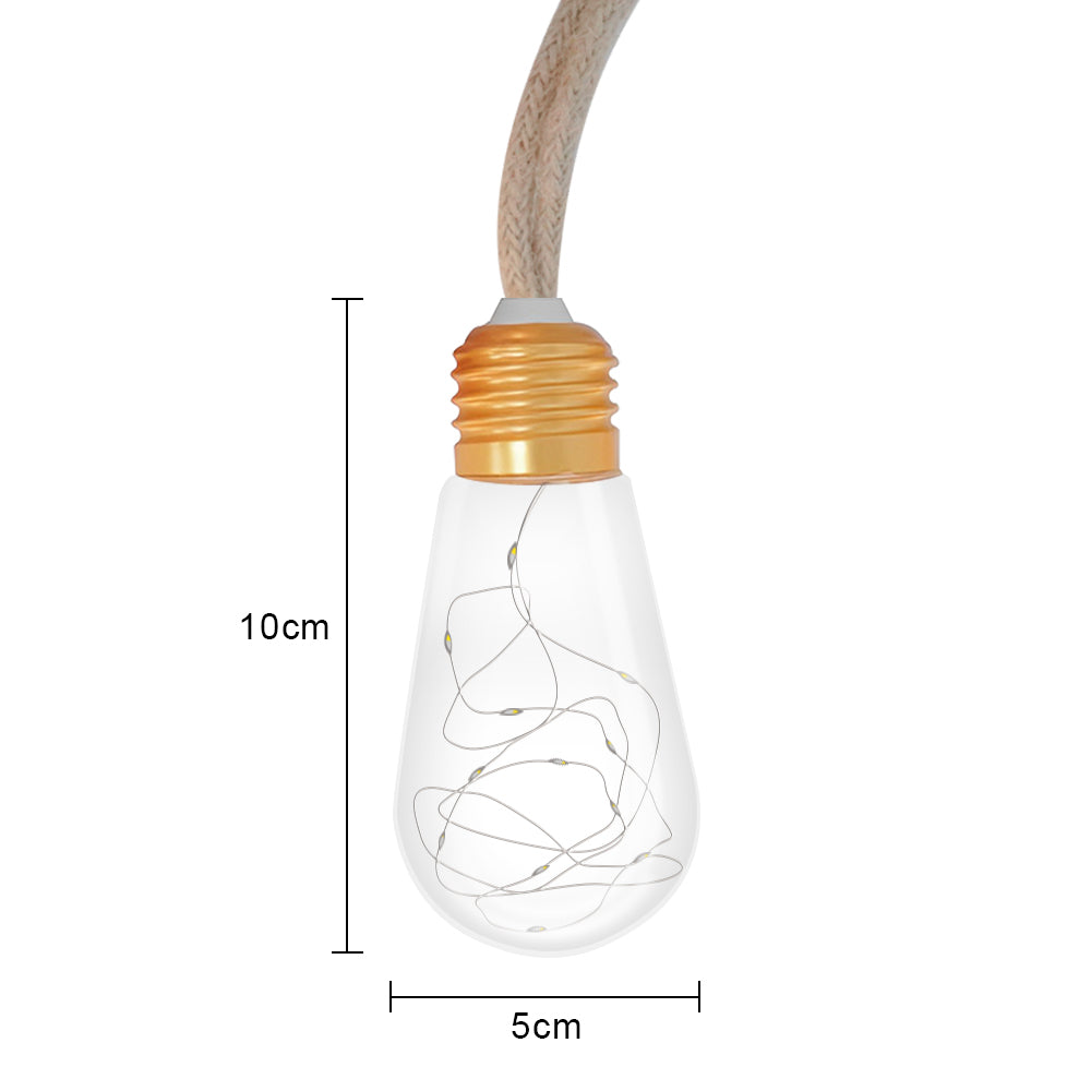 LUMIRO Solar Outdoor String Lights Vintage Rope Hemp Solar Patio Lights
