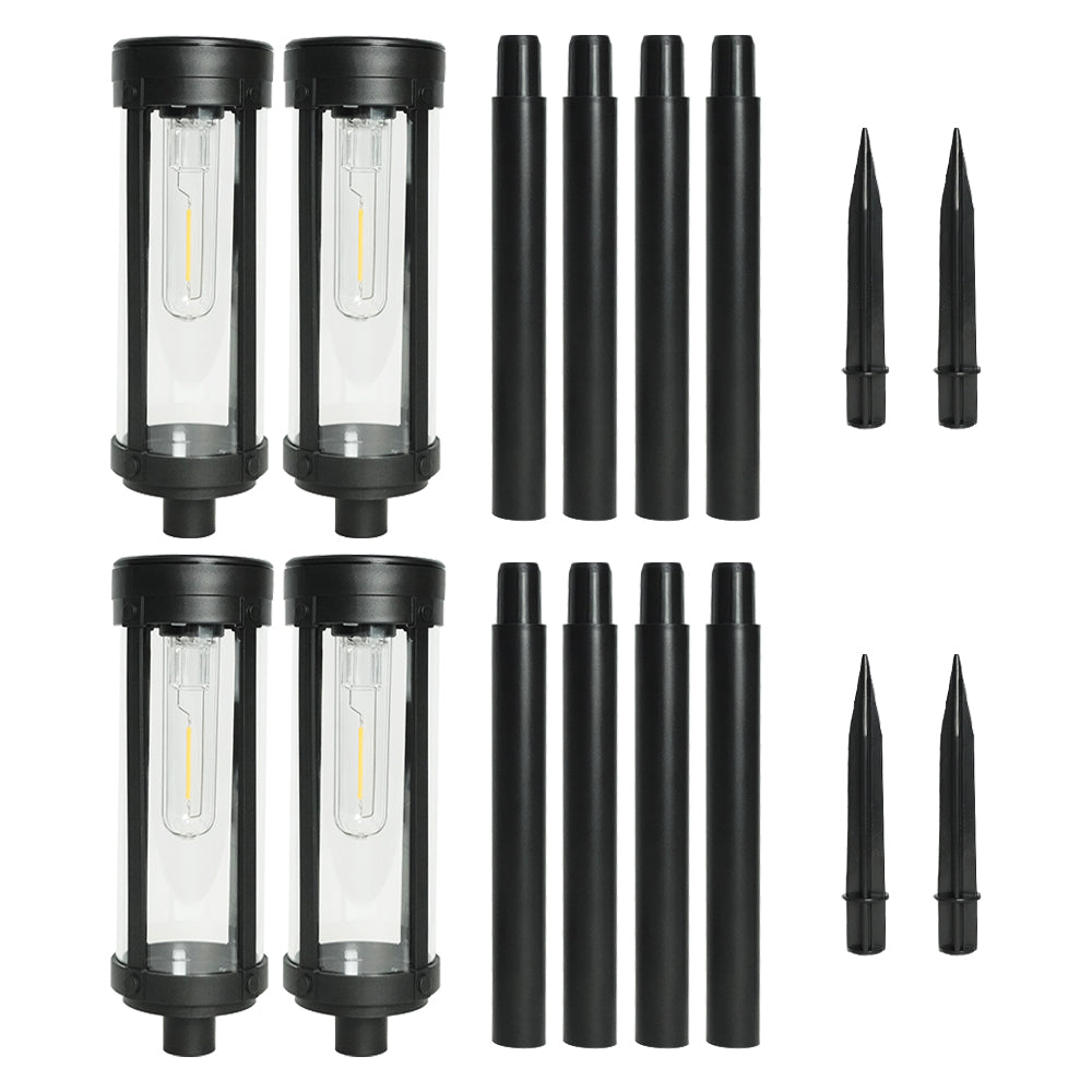 LUMIRO 4 Pack Solar Powered Outdoor Garden Decorative Lights