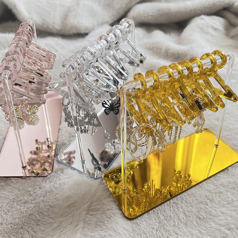 Acrylic Earring Hanging Display Rack Stand with Mini Coat Hangers