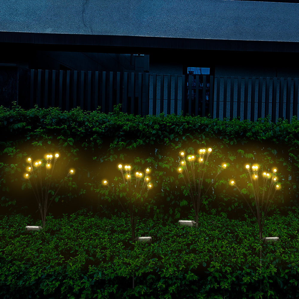 LUMIRO 4 Pack Solar Garden Lights Outdoor Firefly Lights