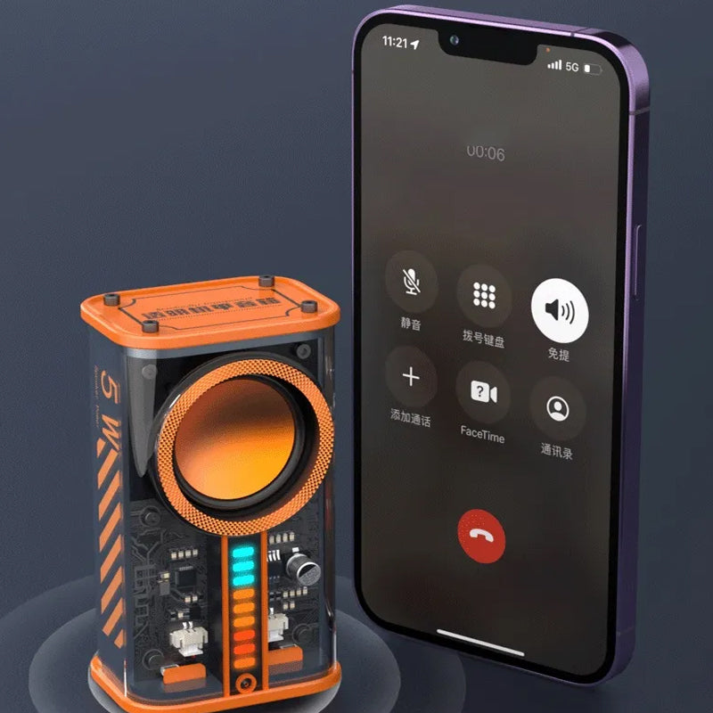 See Through Transparent Wireless Audio Speaker- Type C Charging