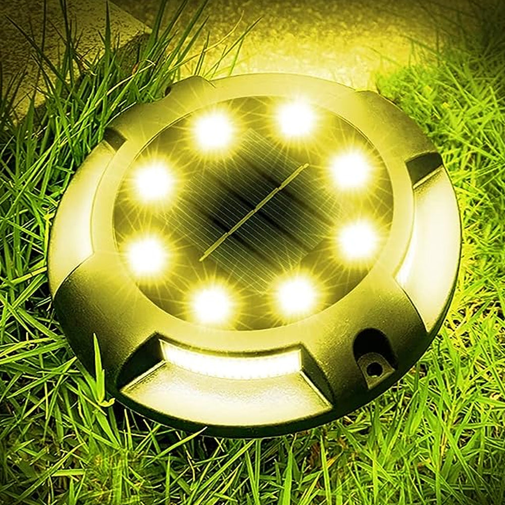LUMIRO 8 Pack Solar Ground Lights Outdoor Walkway Lights -Warm Glow