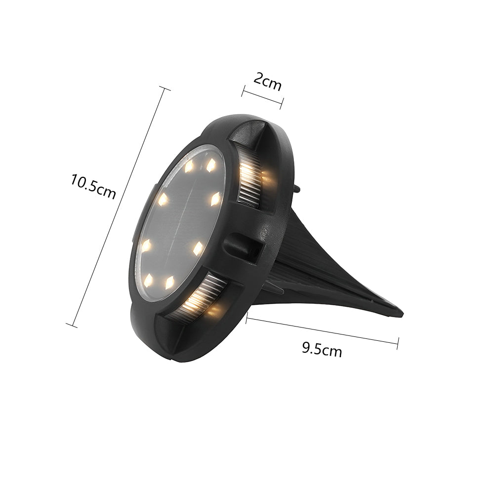 LUMIRO 8 Pack Solar Ground Lights Outdoor Walkway Lights -Warm Glow