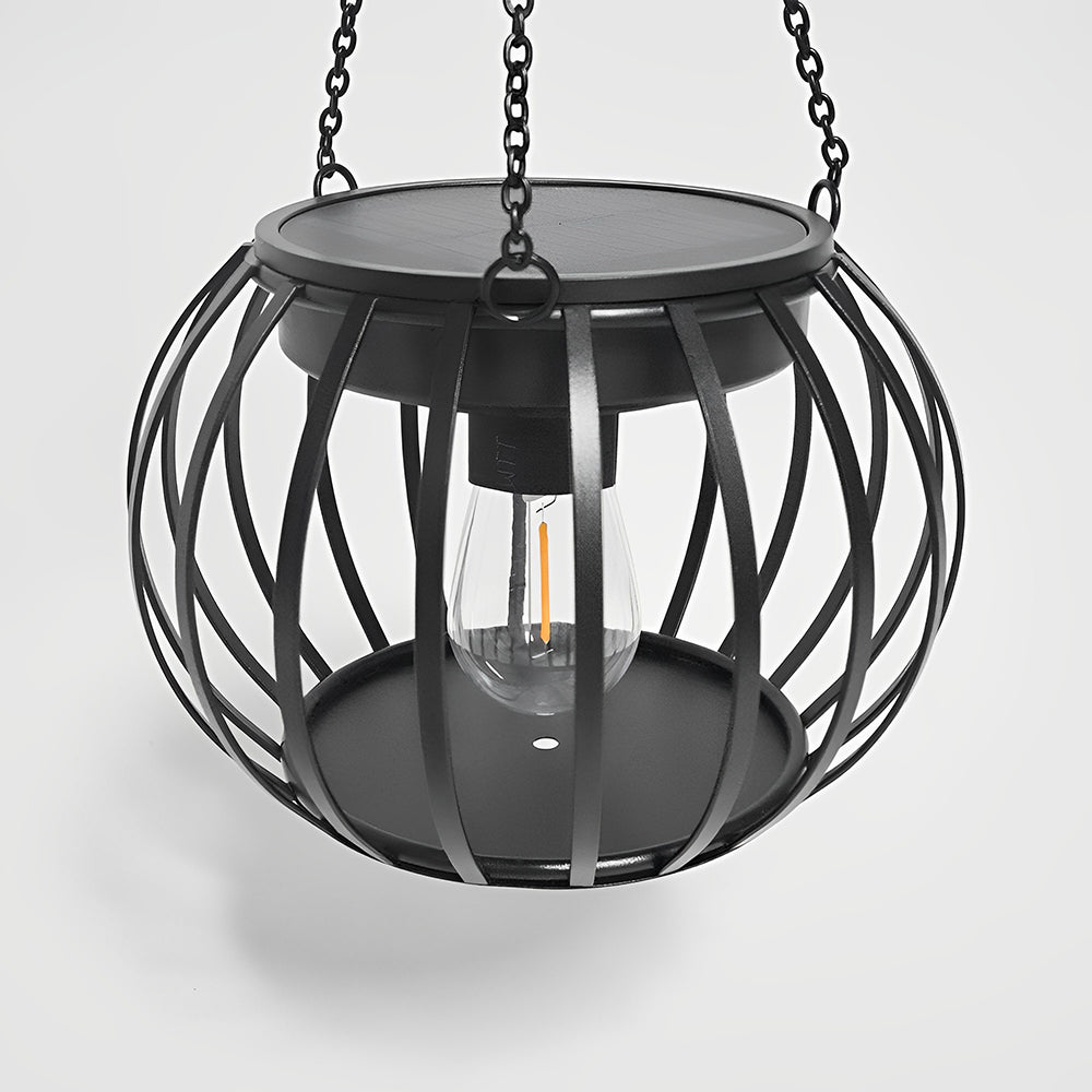 LUMIRO 2 Pack Outdoor Solar Hanging Lights Pumpkin Decorative Lantern
