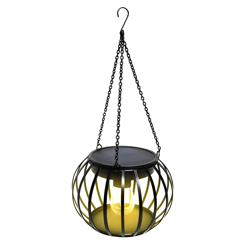 LUMIRO 2 Pack Outdoor Solar Hanging Lights Pumpkin Decorative Lantern