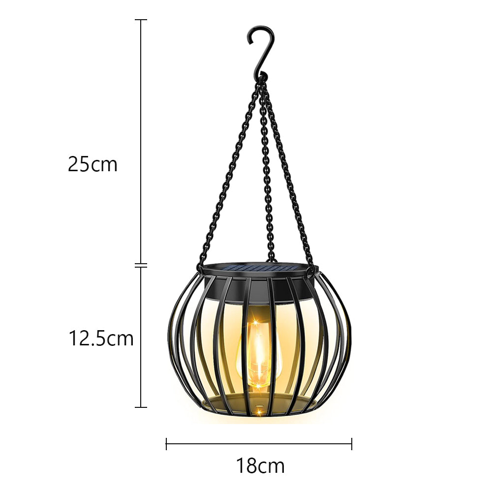 LUMIRO 2 Pack Outdoor Solar Hanging Lights Pumpkin Decorative Lantern