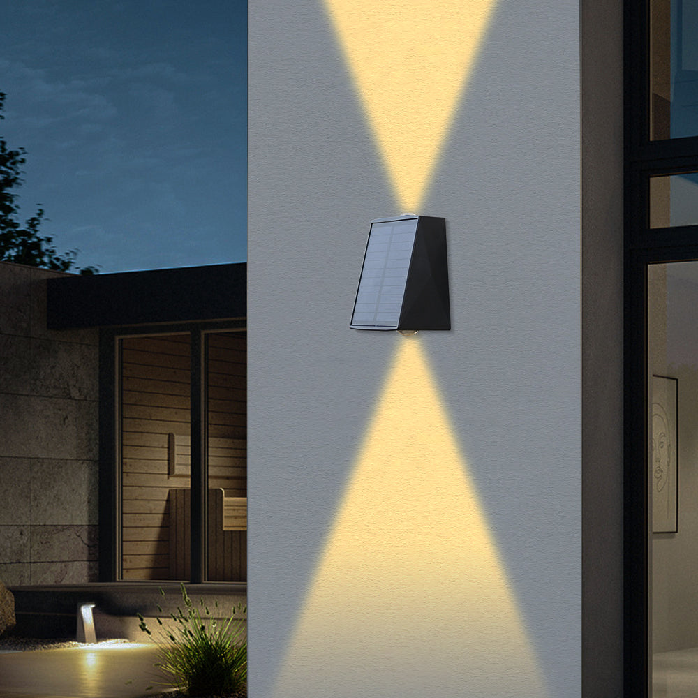 LUMIRO 2 Pack Solar Wall Lights UP and Down Fence Lighting