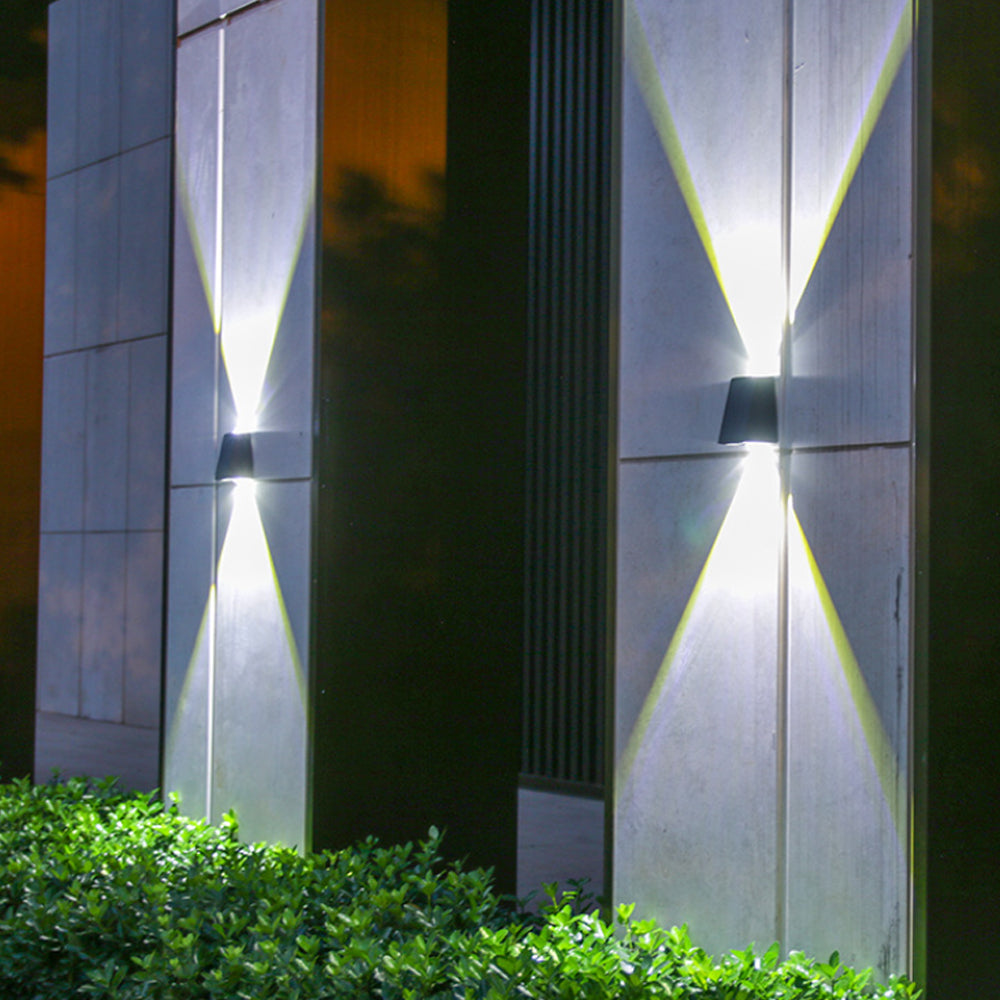 LUMIRO 2 Pack Solar Wall Lights UP and Down Fence Lighting