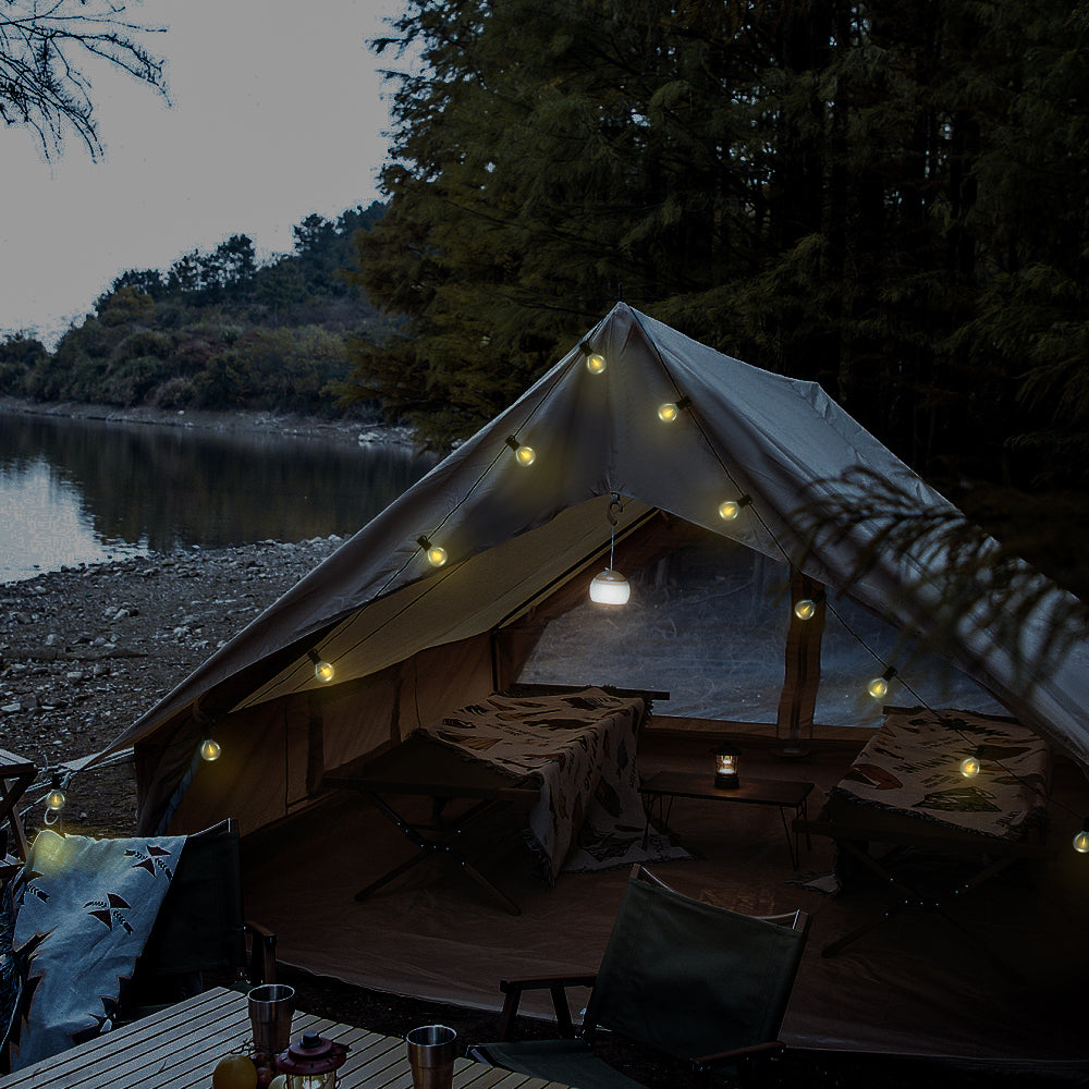 LUMIRO 12-Bulb Solar Patio String Lights | Multiple Modes