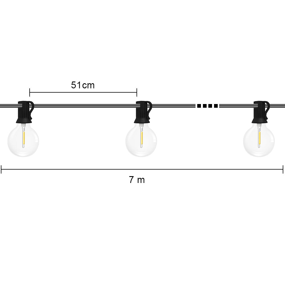 LUMIRO 12-Bulb Solar Patio String Lights | Multiple Modes