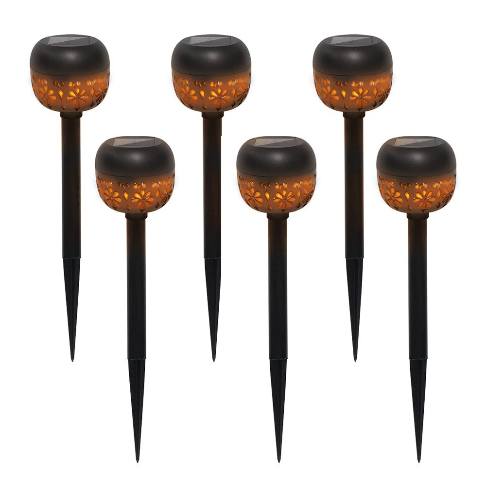 LUMIRO 6 Pack Weatherproof Solar Garden Lights -Warm Light