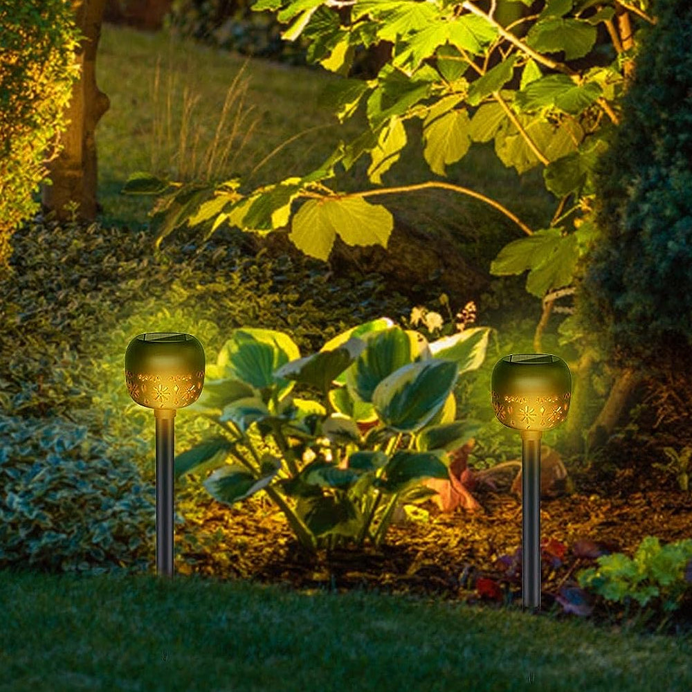LUMIRO 6 Pack Weatherproof Solar Garden Lights -Warm Light