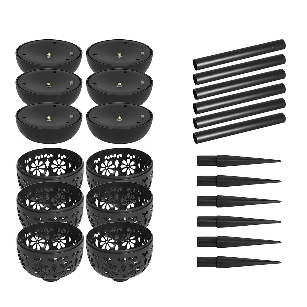 LUMIRO 6 Pack Weatherproof Solar Garden Lights -Warm Light
