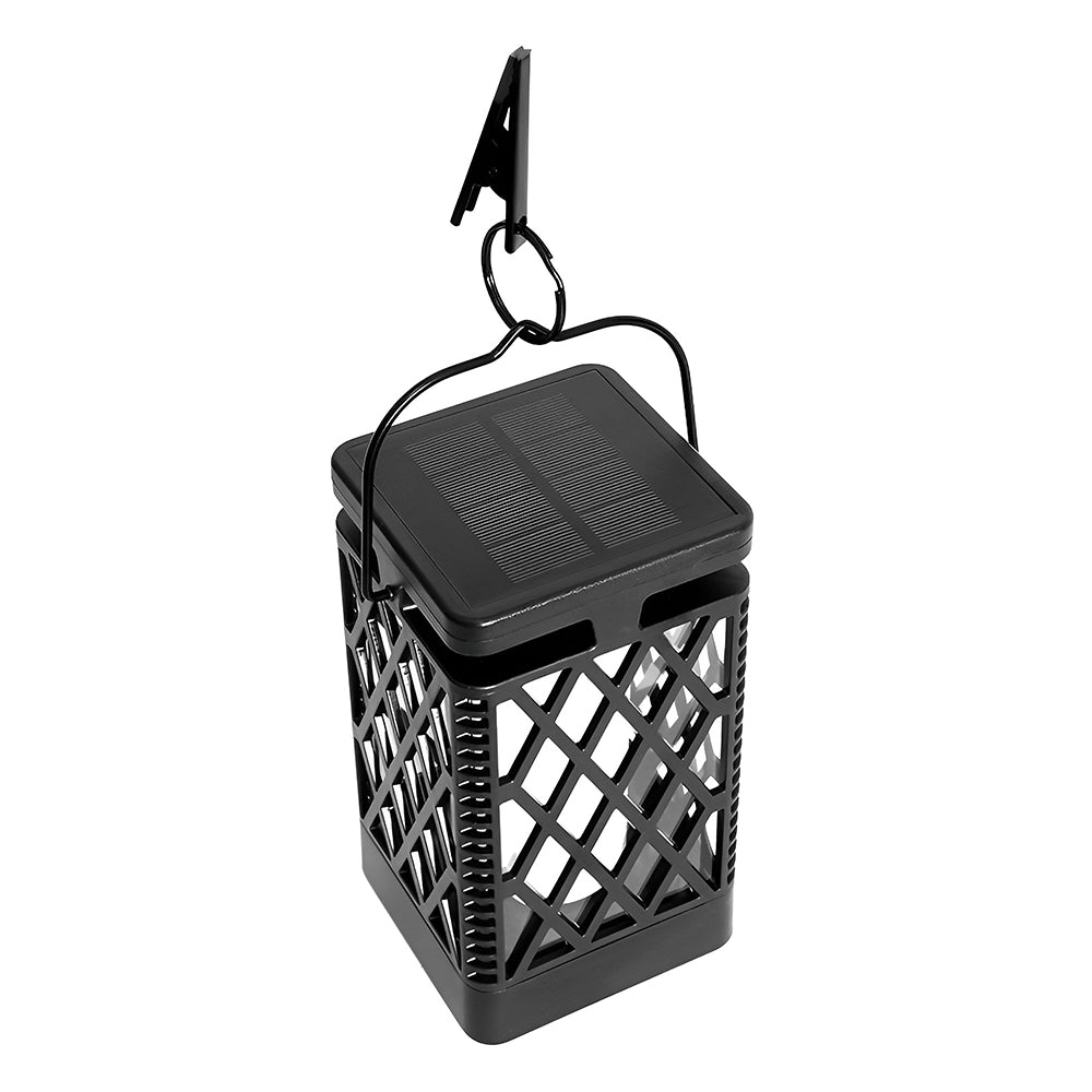 LUMIRO 2 Pack Flickering Flame Solar Garden Pendant Lights - Realistic Flames