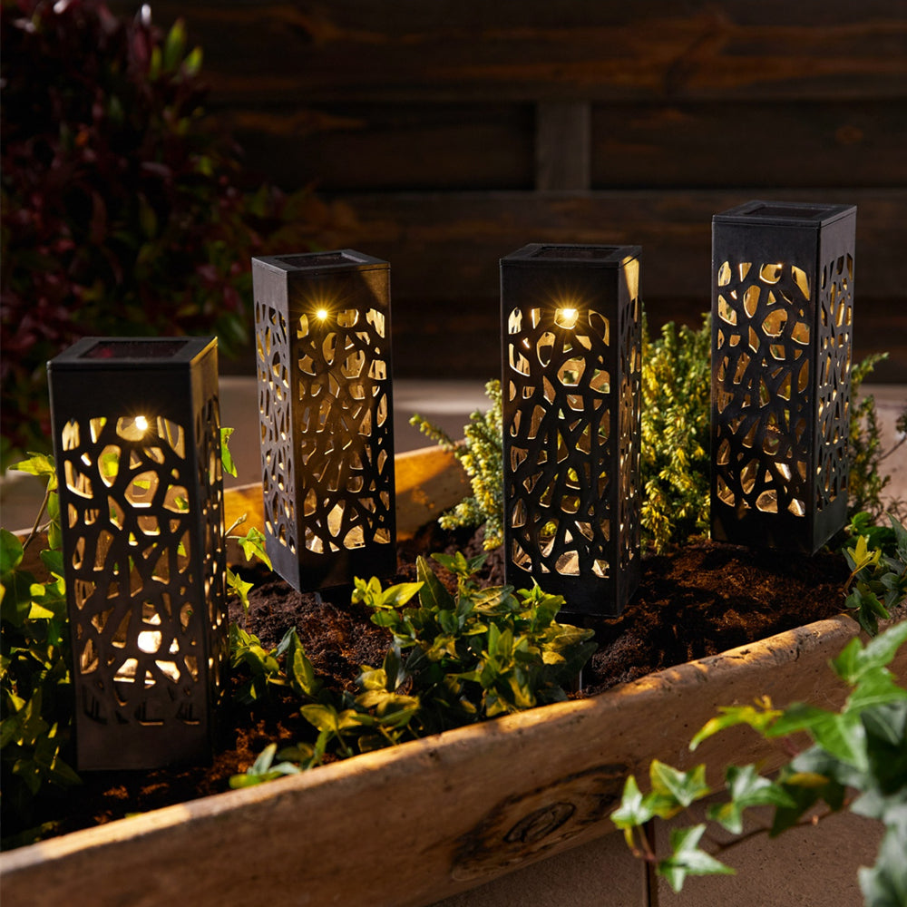 LUMIRO 6 Pack Solar Decorative Lights Garden & Outdoor Hollow Design Cutout