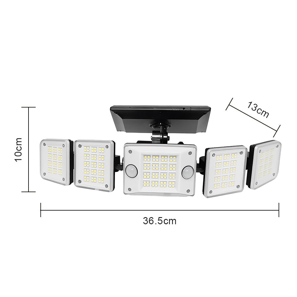LUMIRO Solar Security Light with Adjustable Head and Motion Sensor - Waterproof Outdoor Wall Light