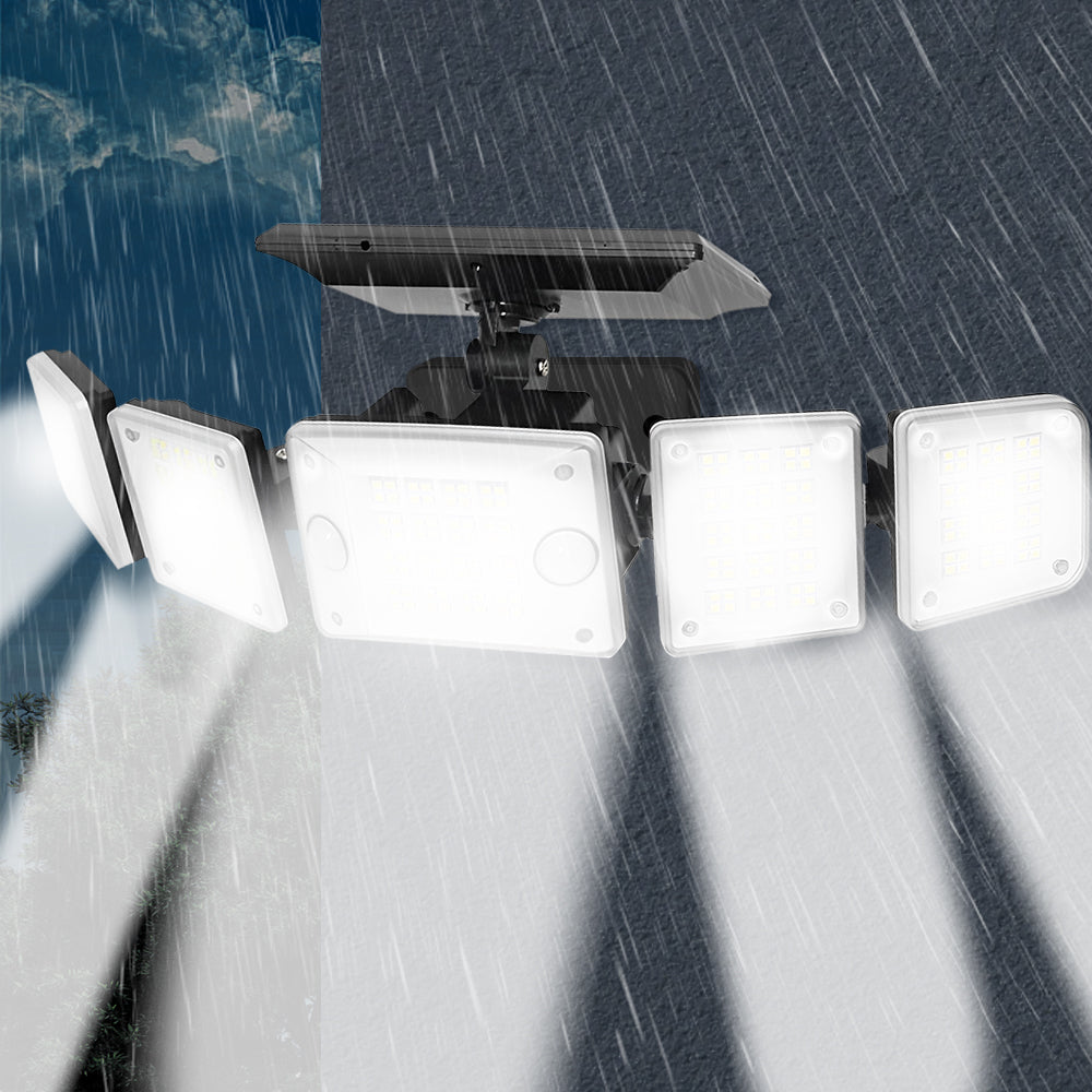 LUMIRO Solar Security Light with Adjustable Head and Motion Sensor - Waterproof Outdoor Wall Light