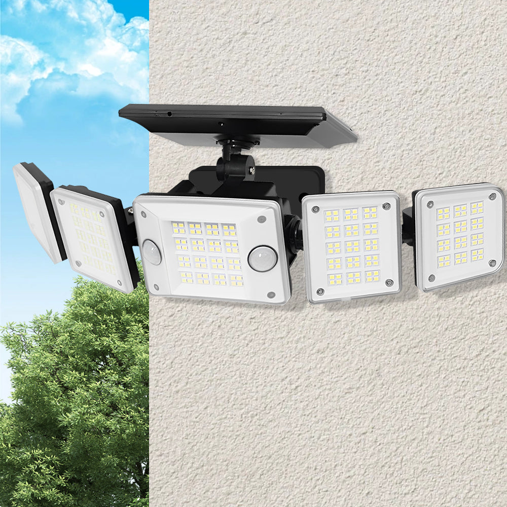 LUMIRO Solar Security Light with Adjustable Head and Motion Sensor - Waterproof Outdoor Wall Light