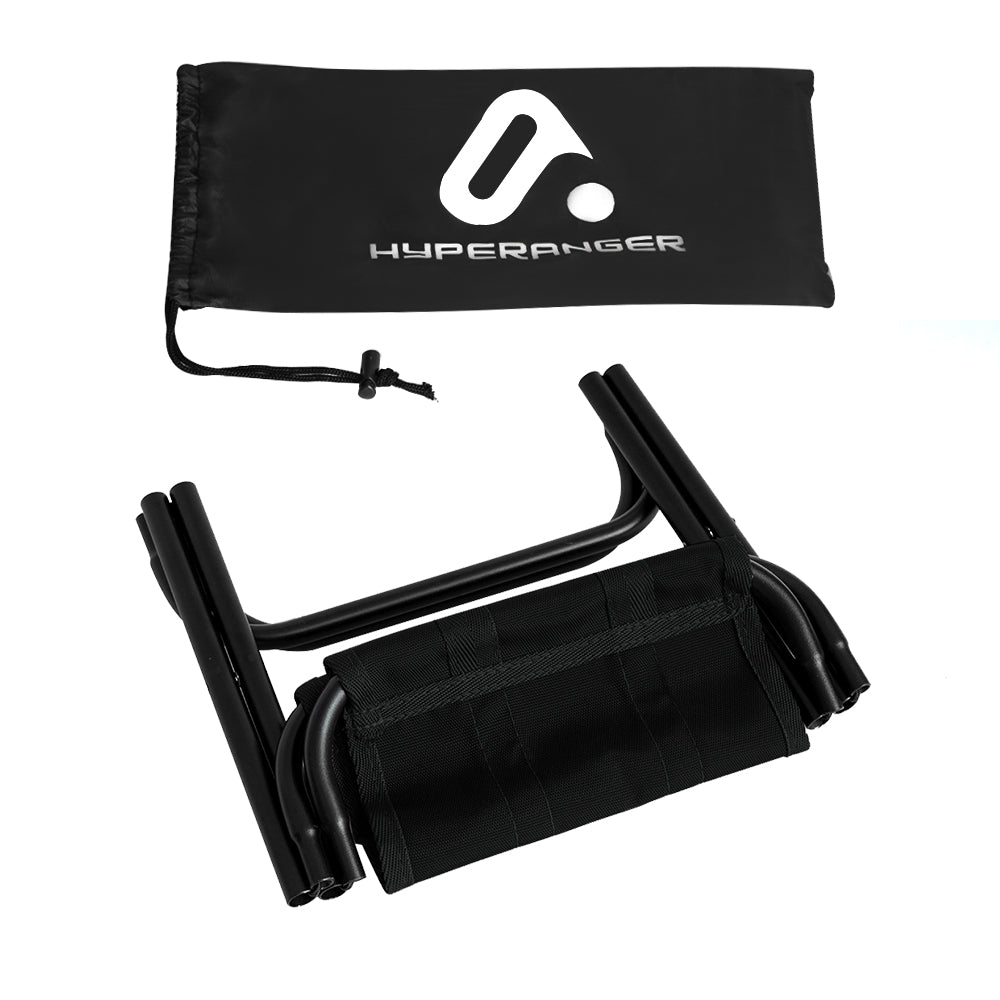 HYPERANNGER 2 Pack Aluminum Alloy Camping Folding Stool with Storage Bag-Black