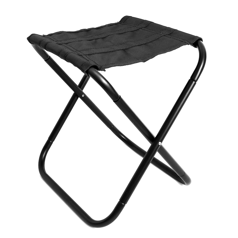 HYPERANNGER 2 Pack Aluminum Alloy Camping Folding Stool with Storage Bag-Black