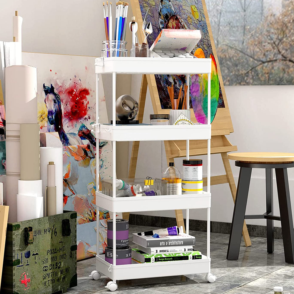 STORFEX 4-Tier Storage Rolling Cart - Organization Utility Cart