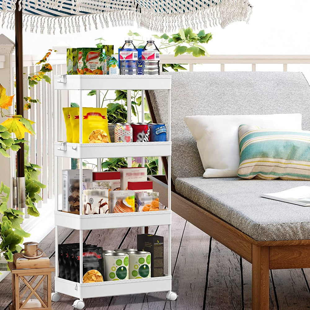 STORFEX 4-Tier Storage Rolling Cart - Organization Utility Cart