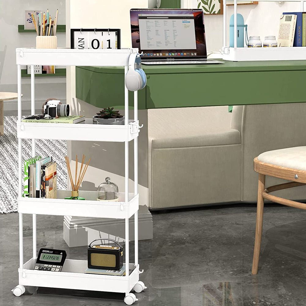 STORFEX 4-Tier Storage Rolling Cart - Organization Utility Cart