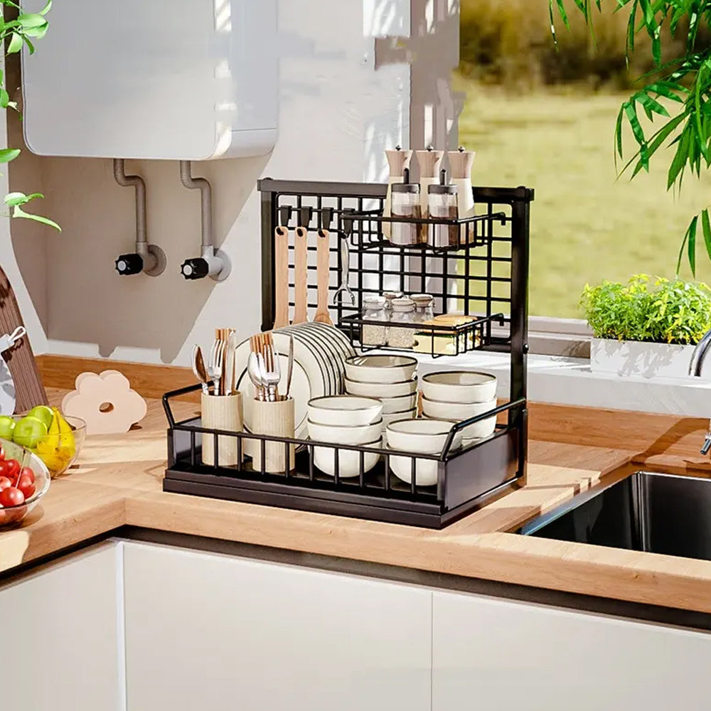 STORFEX 2-Tier Pull Out Cabinet Organizer Under Sink Rack